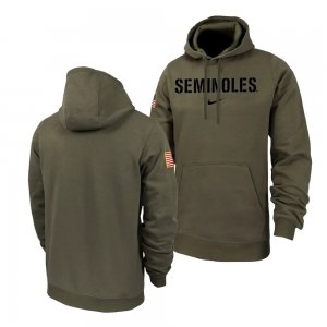 Florida State Seminoles Men's Military Pack Club Fleece Olive Pullover College Football Stitched Hoodie