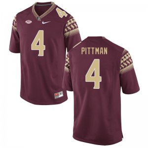 Florida State Seminoles Mycah Pittman Men's #4 Garnet Authentic College Football Stitched Jersey