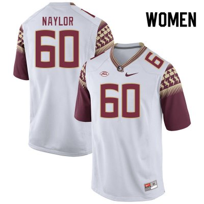 Florida State Seminoles Peyton Naylor Women's #60 White Authentic College Football Stitched Jersey