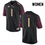 Florida State Seminoles Akeem Dent Women's #1 Black Authentic College Football Stitched Jersey