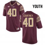 Florida State Seminoles Brian Courtney Youth #40 Garnet Authentic College Football Stitched Jersey