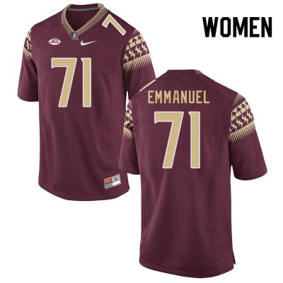 Florida State Seminoles D'Mitri Emmanuel Women's #71 Garnet Authentic College Football Stitched Jersey