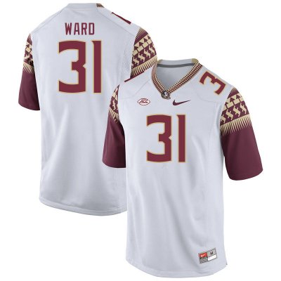 Florida State Seminoles DeMarco Ward Men's #31 White Authentic College Football Stitched Jersey