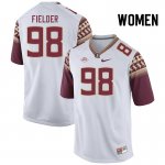 Florida State Seminoles Grant Fielder Women's #98 White Authentic College Football Stitched Jersey