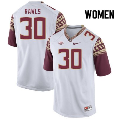 Florida State Seminoles Ja'Bril Rawls Women's #30 White Authentic College Football Stitched Jersey