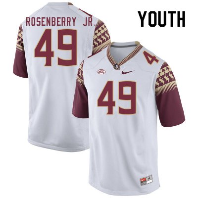 Florida State Seminoles James Rosenberry Jr. Youth #49 White Authentic College Football Stitched Jersey