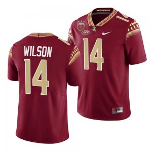 Florida State Seminoles Johnny Wilson Men's #14 Garnet Seminole Scholar patch Limited College Football Stitched Jersey