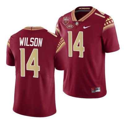 Florida State Seminoles Johnny Wilson Men's #14 Garnet Seminole Scholar patch Limited College Football Stitched Jersey