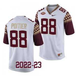 Florida State Seminoles Kentron Poitier Men's #88 White Replica 2022-23 College Football Stitched Jersey