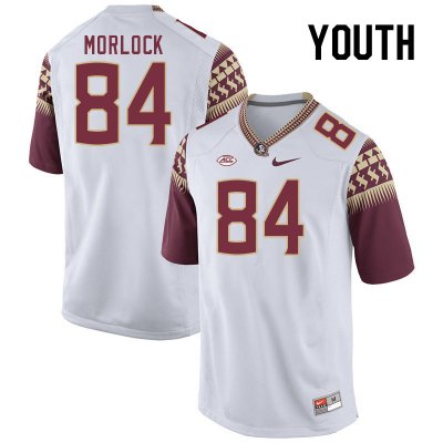 Florida State Seminoles Kyle Morlock Youth #84 White Authentic College Football Stitched Jersey