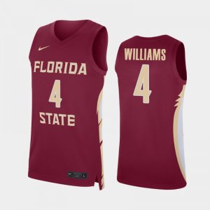 Florida State Seminoles Patrick Williams Men's #4 Garnet Replica College Basketball Stitched Jersey