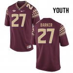 Florida State Seminoles Ashlynd Barker Youth #27 Garnet Authentic College Football Stitched Jersey