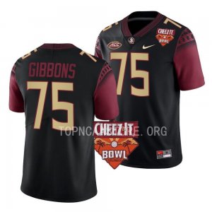 Florida State Seminoles Dillan Gibbons Men's #75 2022 Cheez-It Bowl Black Alternate College Football Stitched Jersey