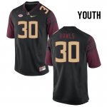 Florida State Seminoles Ja'Bril Rawls Youth #30 Black Authentic College Football Stitched Jersey