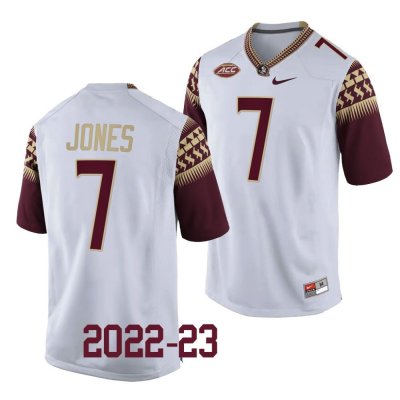 Florida State Seminoles Jarrian Jones Men's #7 White Replica 2022-23 College Football Stitched Jersey