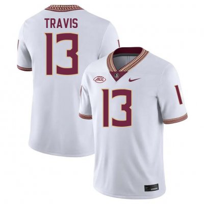 Florida State Seminoles Jordan Travis Men's #13 White Authentic College Football Stitched Jersey