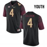 Florida State Seminoles Keon Coleman Youth #4 Black Authentic College Football Stitched Jersey