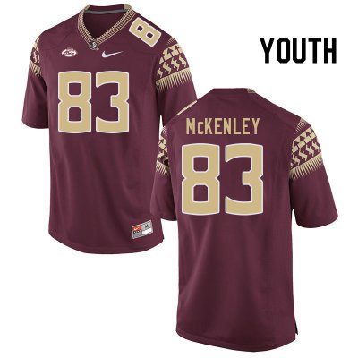 Florida State Seminoles Zamari McKenley Youth #83 Garnet Authentic College Football Stitched Jersey