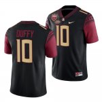 Florida State Seminoles AJ Duffy Men's #10 Seminole Scholar patch Black College Football Stitched Jersey