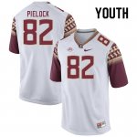 Florida State Seminoles Carson Pielock Youth #82 White Authentic College Football Stitched Jersey