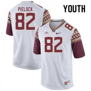 Florida State Seminoles Carson Pielock Youth #82 White Authentic College Football Stitched Jersey