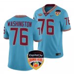 Florida State Seminoles Darius Washington Men's #76 2023 Orange Bowl Turquoise Playoff College Football Stitched T-Shirt