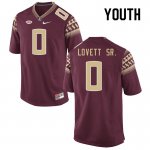 Florida State Seminoles Fabien Lovett Sr. Men's #0 Garnet Authentic College Football Stitched Jersey