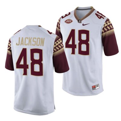 Florida State Seminoles Jarrett Jackson Men's #48 White College Football Stitched Jersey