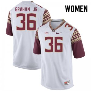 Florida State Seminoles Omar Graham Jr. Women's #36 White Authentic College Football Stitched Jersey