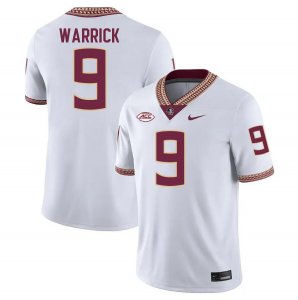 Florida State Seminoles Peter Warrick Men's #9 White Authentic College Football Stitched Jersey