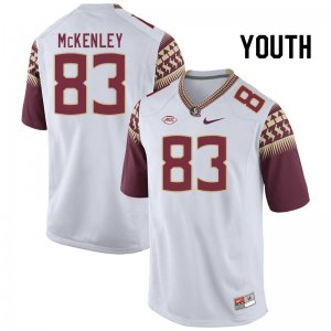 Florida State Seminoles Zamari McKenley Youth #83 White Authentic College Football Stitched Jersey